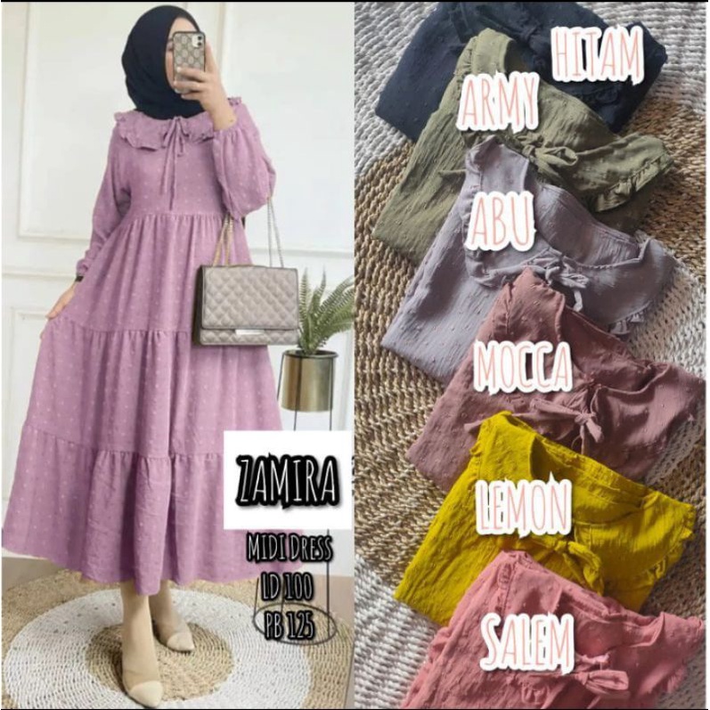 DRESS MIDI ZAMIRA TERBARU| TERPOPULER