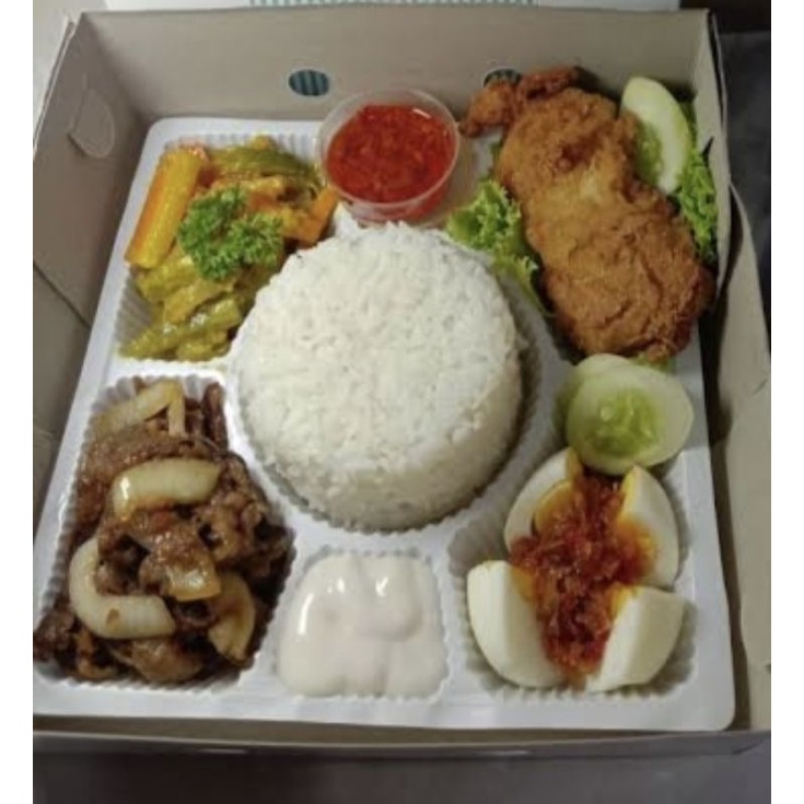 

Nasi Lengkap Ayam Daging Telur halal hemat murah