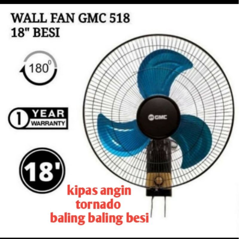 Kipas angin dinding/gantung jumbo 18inch GMC baling baling Besi