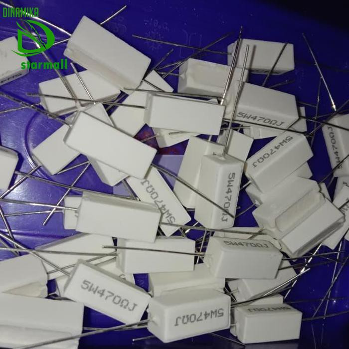 R Taiwan 470 Ohm 470R 470Ohm 5W 5Watt 5 Watt Resistor Pcmelebik54 Dijamin