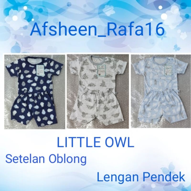 Little Owl Setelan Oblong Pendek Kancing Pundak