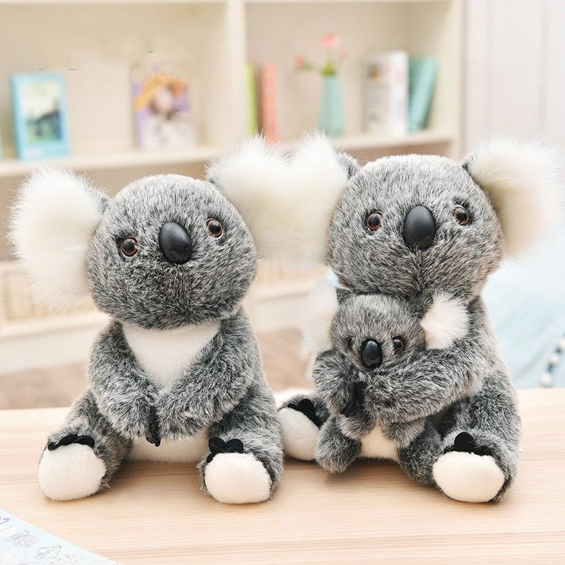 Mainan Boneka 28cm Cute Animal Koala Bear Plushie Toys Sitting Mother and Baby Koala Stuffed Plushie Dolls