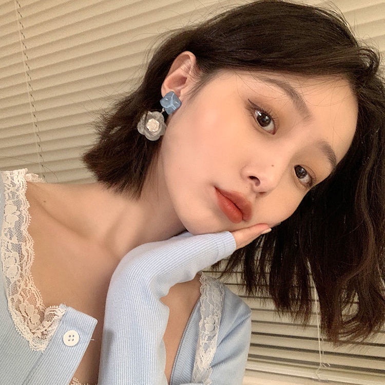 Awal musim semi bunga anting-anting klip telinga tanpa tindik telinga perempuan anting-anting anting