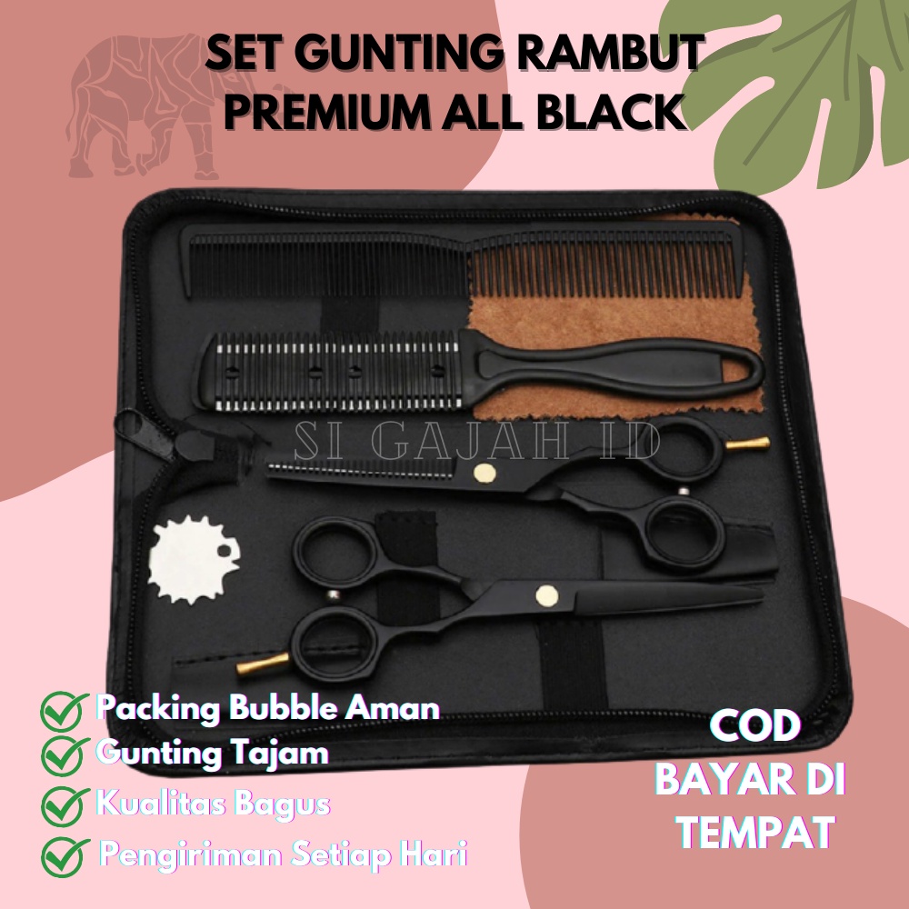 Set Alat Gunting Potong Rambut Premium Salon Barbershop Profesional Cukur Pangkas Sasak