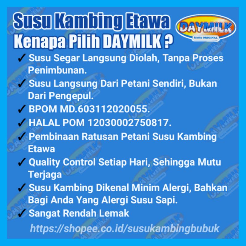 Susu Kambing Etawa Bubuk DAYMILK 200gr Halal Bpom