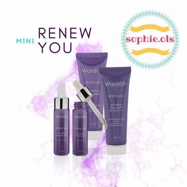 Wardah 3IN1 RENEW YOU ANTI AGING (Paket Kecil day night serum)