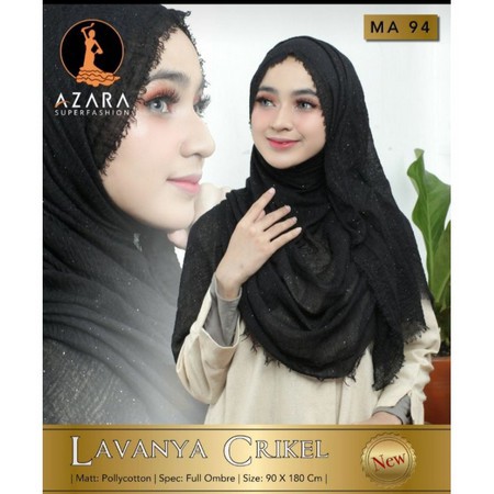 PASHMINA CRINKLE LAVANYA BY AZZARA COTTON RAWIS SHAWL 90 x 180 KUSUT HIJAB NEGRO HARGA GROSIR