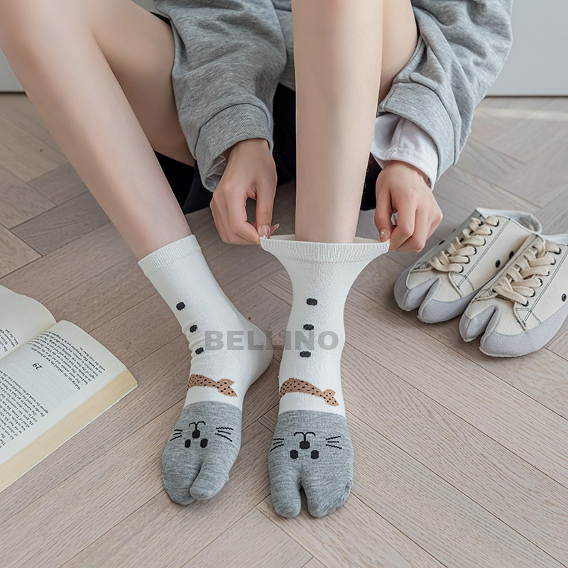 Kaos Kaki Jempol Lucu Motif Kucing/ Kaos Kaki Model Korea / Kaos Kaki Citayem Fashion Week / Kaos Kaki Wanita Jempol Import Premium Kaos Kaki Motif Kucing Lucu Premium