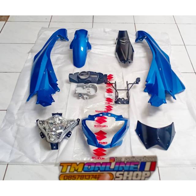 Paketan Bodi Satria Fu Biru Gp Original Sgp Warna Biru Gp Facelift Shopee Indonesia