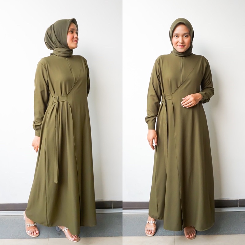 NURA DRESS PAKAIAN GAMIS MUSLIM WANITA BUSUI DAN WUDHU FRIENDLY KEKINIAN TERBARU BAHAN SHAKILA PREMIUM SIZE FIT to L DAN XL TERMURAH BY ZENIC_ID BISA COD