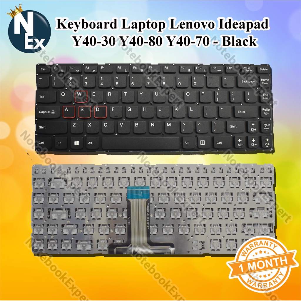 Keyboard Laptop Lenovo Ideapad Y40-30 Y40-80 Y40-70 - Black