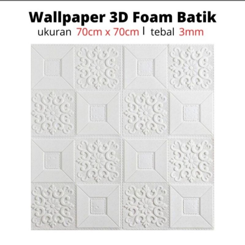 Wallpaper Batik 3D Foam Stiker Wall Dinding Tembok Plafon Cat