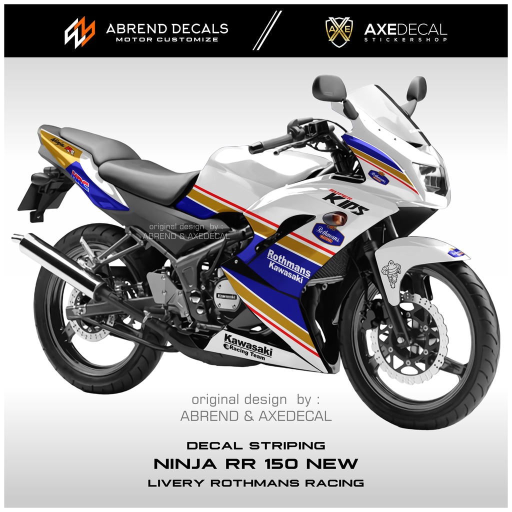 Jual Striping Ninja Rr Livery Rothmans Racing Stiker Motor Kawasaki Ninja Rr Se Design