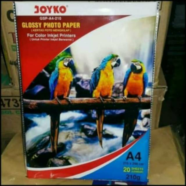 KERTAS FOTO 210 GRAM / GLOSY PAPER JOYKO 210 A4 20 LEMBAR (COVER MERAH)