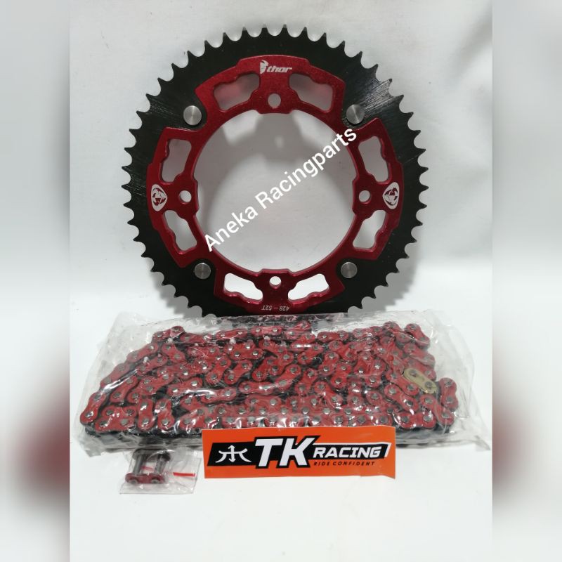 gir belakang klx thor satu set rantai tk racing / gear belakang klx 150