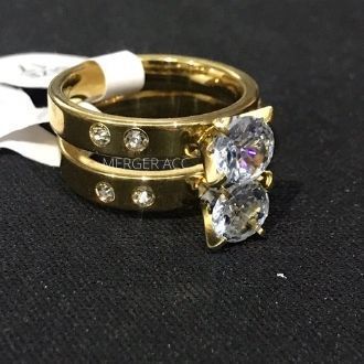 [COD]-BIG PROMO Cincin Titanium GOLD Tunangan Mata Satu ANTI KARAT HARGA SATUAN / Cincin Polos Warna