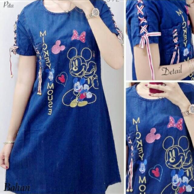 Dress jeana mickey dress jeans mickey pita 270gram