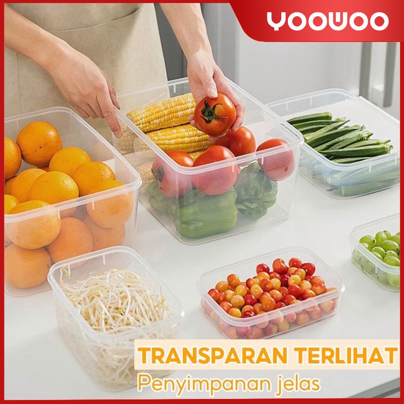Storage lemari es / kotak penyimpanan /toples plastik bening / toples plastik /Perlengkapan dapur