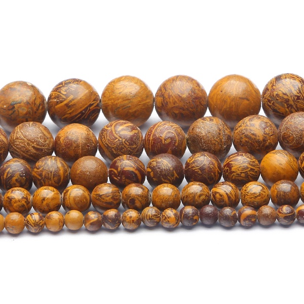 Hot Jual 32-89 pcs Natural Brown Rubber Stone Beads, Diameter 4/6/8/10/12mm, Diameter lubang sekitar 1mm, digunakan untuk Membuat Perhiasan DIY Strand