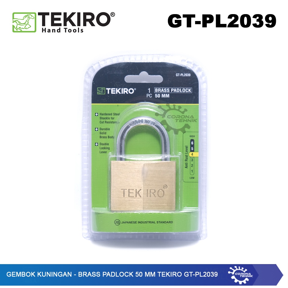 Tekiro GT-PL2039 - Gembok Kuningan - Brass Padlock 50 mm