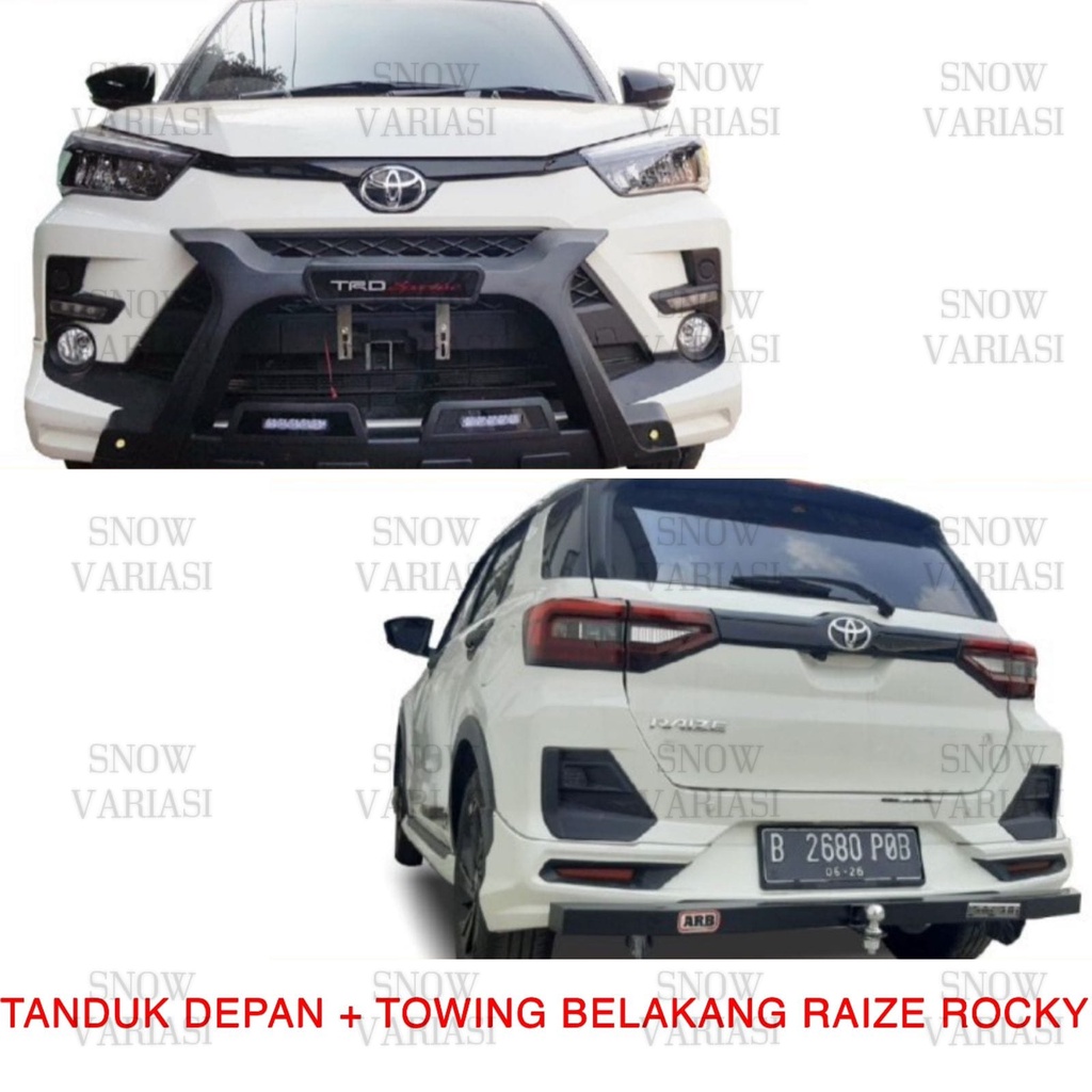 Paket Tanduk Depan Luxury Towing Belakang Full Besi ARB Raize Rocky 2021 2022 UP