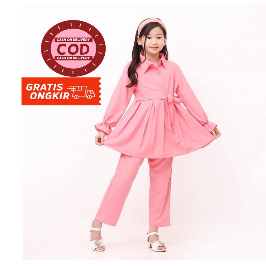 MRA - Baju stelan anak Fashion RUBIKA Usia 8-12 Tahun Baju anak perempuan Stelan anak perempuan terbaru