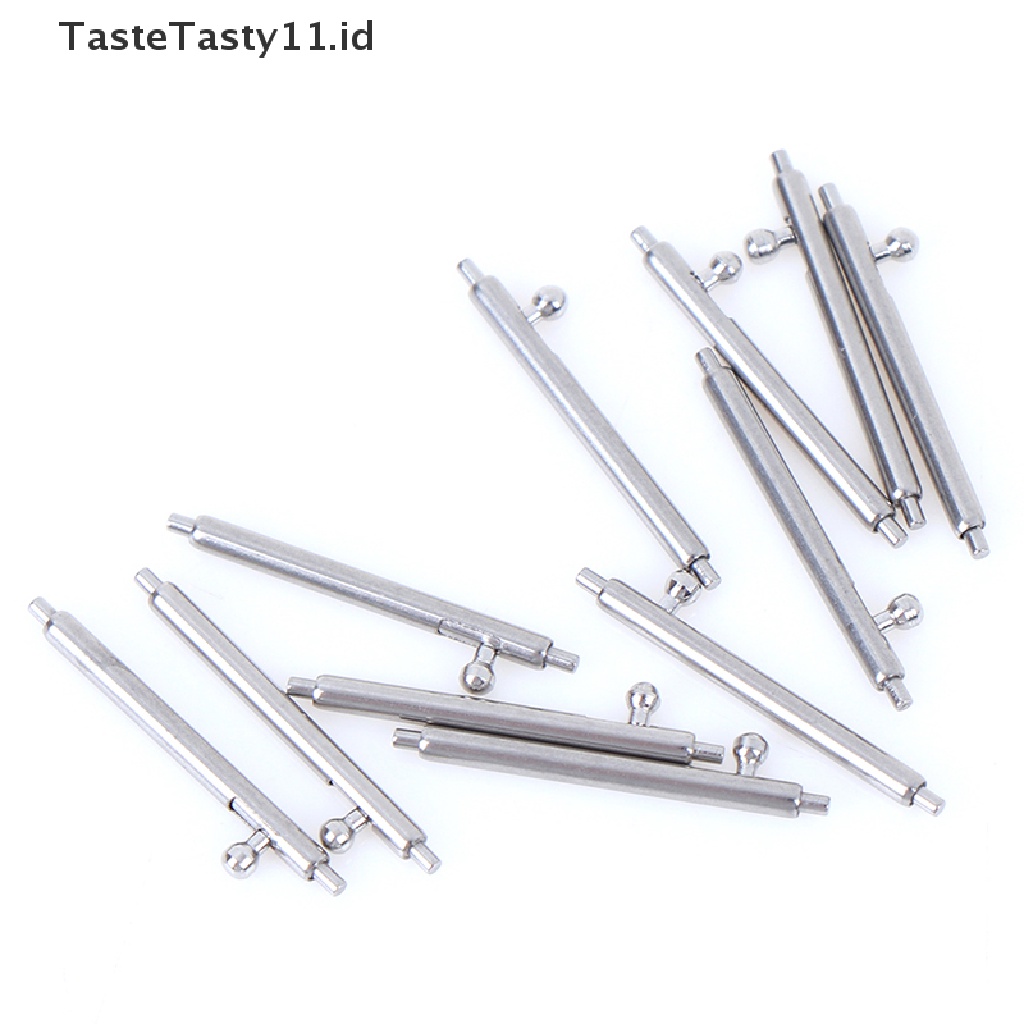 10pcs Pin Bar Strap Jam Tangan Bahan Stainless Steel Ukuran 12-24mm