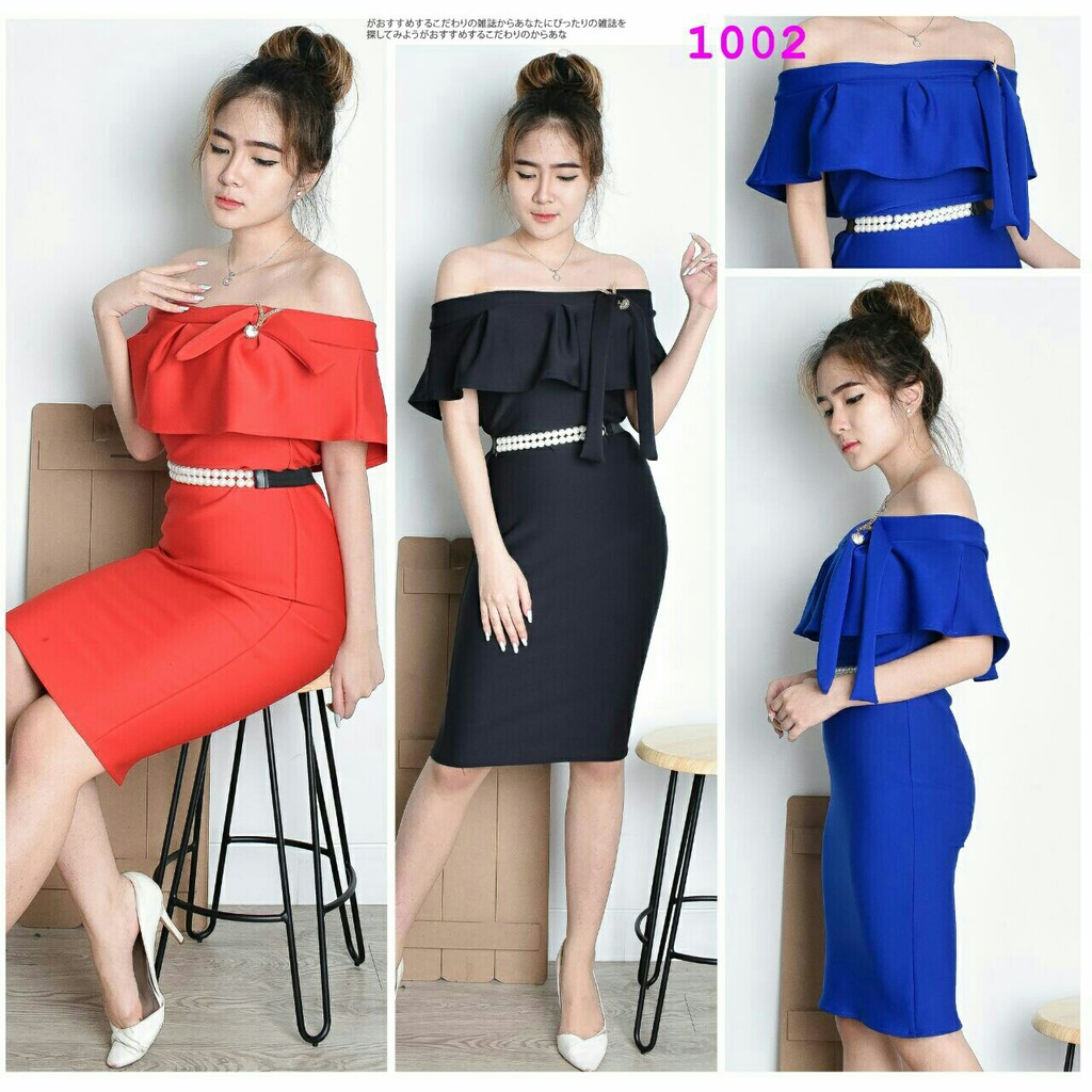 PROMO  CSL Tk dres sabrina 1002 (merah,hitam,biru) CR