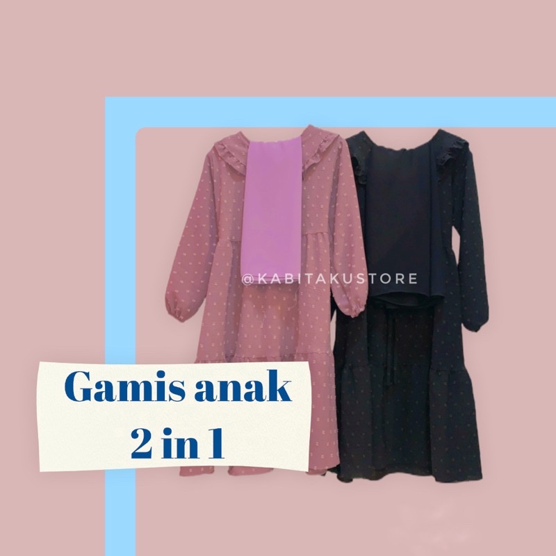 GAMIS RUBY ANAK SET HIJAB PASHMINA