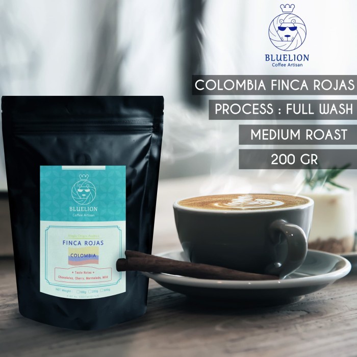 

BLUELION - Colombia Finca Rojas 200g (Kopi Single Origin Arabica) - BIJI