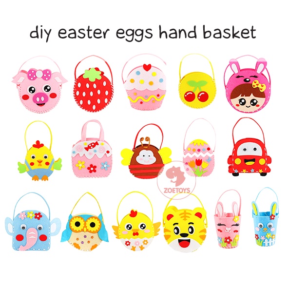 Zoetoys DIY Easter Bag Hand Basket | Hampers Art and Craft Halloween Cari Bingkisan Paskah
