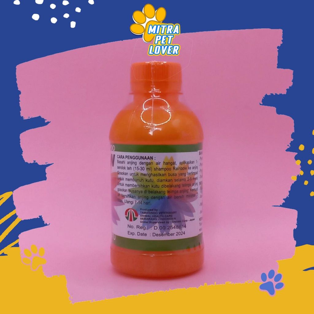 SHAMPO ANTI KUTU ANJING - RAINBOW ANJING 250 ML SHAMPOO ORGANIK ORIGINAL - AROMA BUNGA KRISAN MENGHALUSKAN MELEMBUTKAN BULU DOG PUPPIES HARUM MURAH PET ANIMAL HEALTHCARE AND VETERINARY TAMASINDO OBAT DAN VITAMIN HEWAN BINATANG PELIHARAAN MITRAPETLOVER