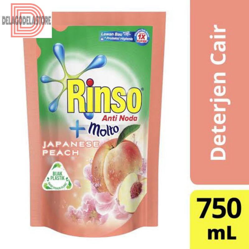 Rinso Deterjen Cair 750ml Japanese Peach