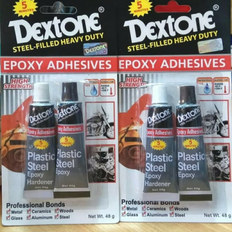 LEM KAWIN BESI DEXTONE 48 GRAM HITAM PUTIH LEM EPOXY