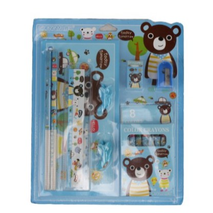 

Bigzoo Alat Tulis Set Lengkap Karakter Penggaris Pensil Serutan Pensil Warna Buku Catatan Mini