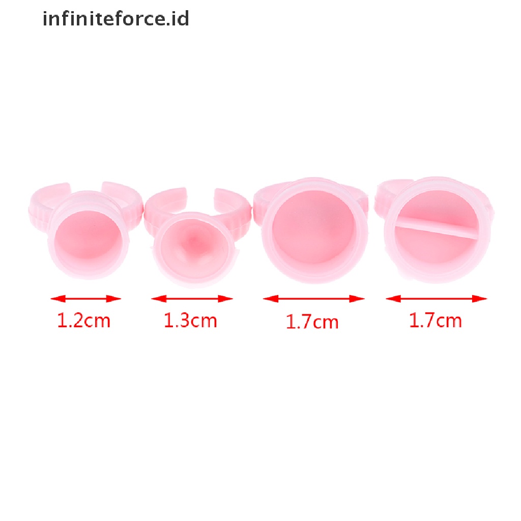 (infiniteforce.id) 100pcs / Set Cincin cup holder Tinta tattoo Permanen Sekali Pakai Untuk makeup / Kosmetik