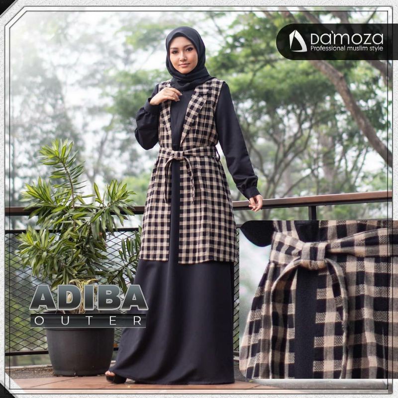 ES - (COD) DAMOZA ADIBA Outer Wafle Black - Brown S XL XXL 3XL | Hanya Outer/Cardigan Remaja Motif K