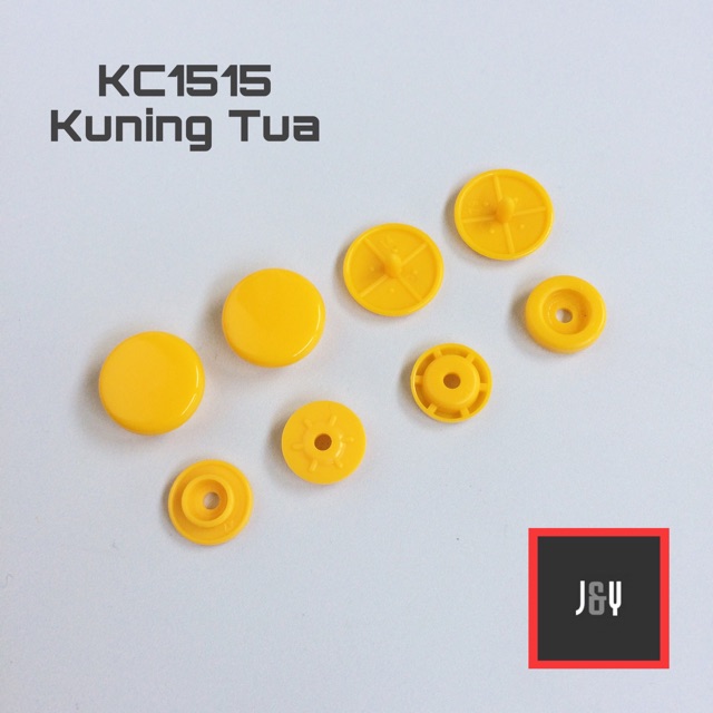 Kancing cetet snap button plastik 15 mm kode 1515 kuning