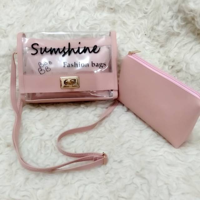 Tas wanita Transparan.fasion wanita terbaru.tas import.tas selempang.gendong.fasion hijaber terbaru