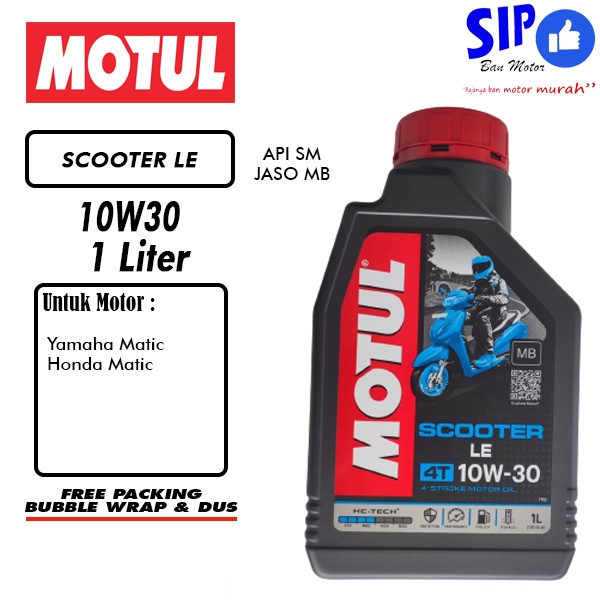 Oli motor matic MOTUL SCOOTER LE 10W30 1L 4T API SL JASO MB