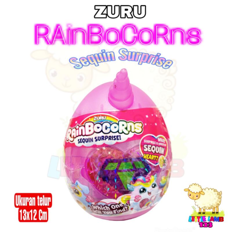 Zuru rainbocorns sequin egg series/telur boneka zuru rainbocorns