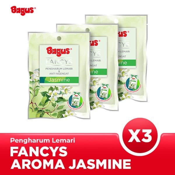 Triple Pack Bagus Fancys Jasmine Kamper Lemari Baju Rak Buku Sepatu