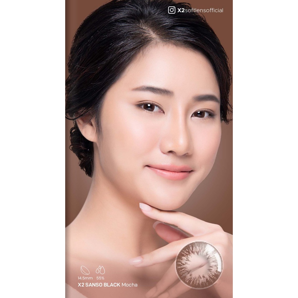 Softlens X2 Sanso Black / Softlens Minus Tinggi / Softlens Kadar air 55%