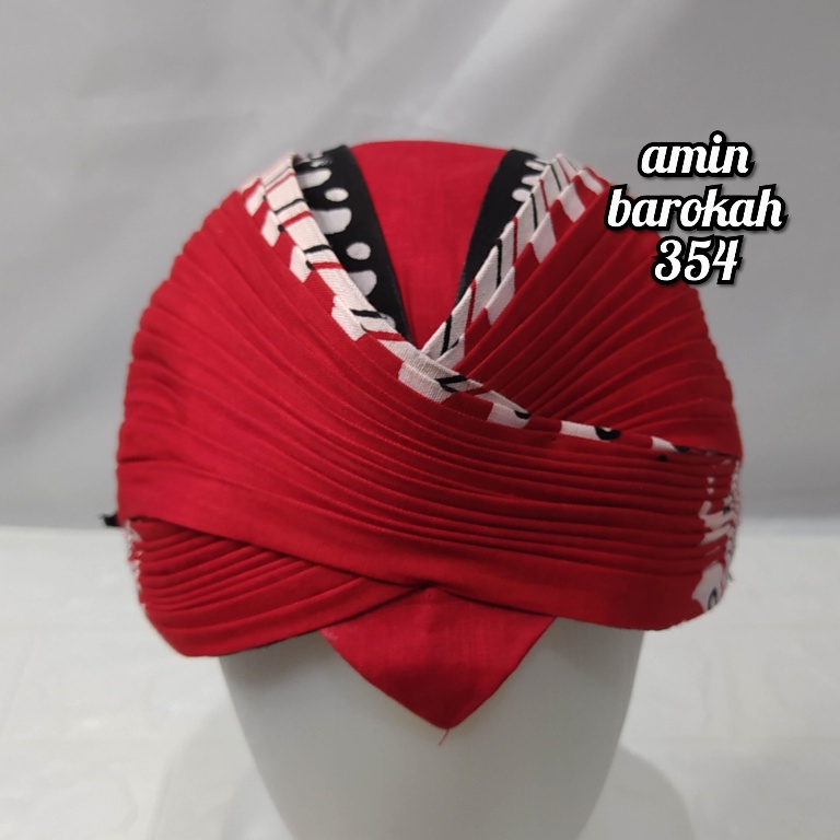 COD...!!! Blangkon Jogja Lipat Jebeh Motif Banyuwangi Merah - Ukuran Dewasa #Adat #Tradisional #Jawa