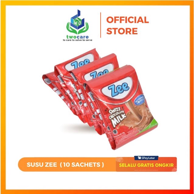 ZEE Swizz Zee Sachet Vanilla &amp; Coklat 40 gr Isi 10 Sachet - Susu Anak