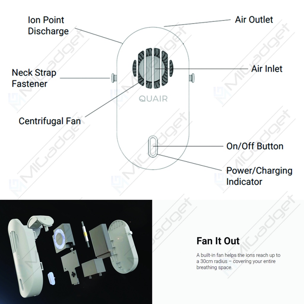 Quair Plasma Mini Wearable Cleaner Kalung Air Purifier Penjernih Udara