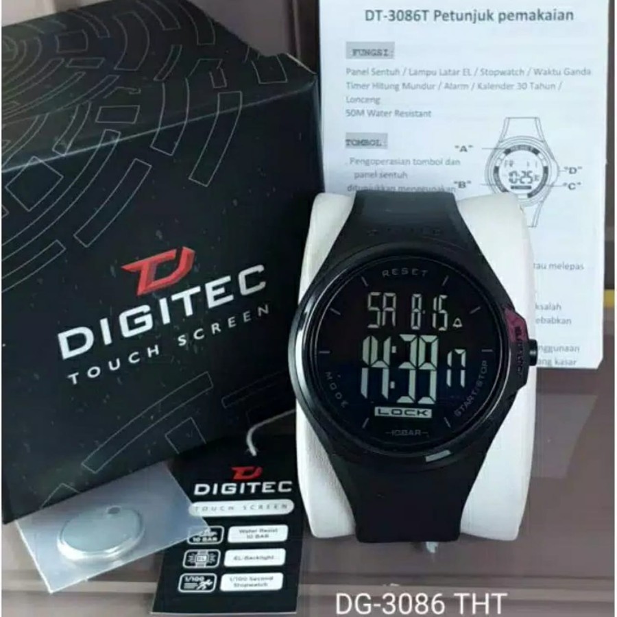 Jam tangan digitec 8086 / 3086-tmr touchscreen digital original