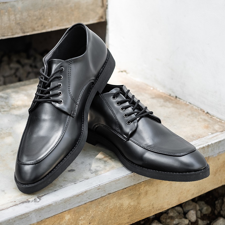 ALAVES BLACK | ManNeedMe x Lvnatica | Sepatu Pantofel Pria Formal / Kantor - Derby Shoes ORI