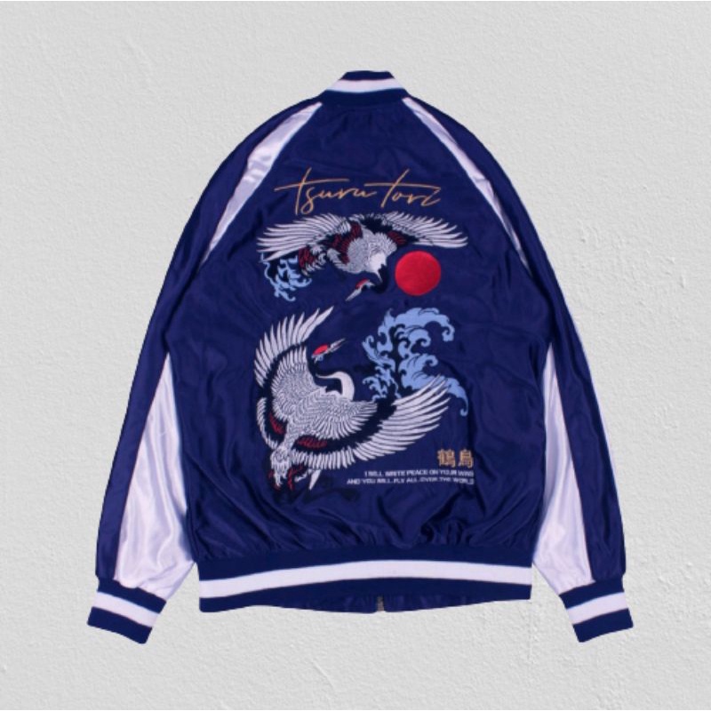 Jaket Sukajan Murayama - Tsuru Tori Vol 2 - Biru putih