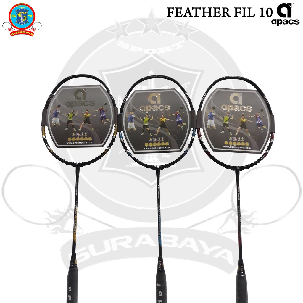 Raket Original Badminton Apacs Feather Fil 10 Bonus Senar BG66
